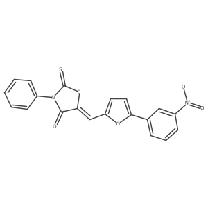 5-((5-(3-Nitrophenyl)furan-2-yl)methylene)-3-phenyl-2-thioxothiazolidin-4-one Structure