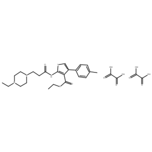 Ethyl 2-(3-(4-ethylpiperazin-1-yl)propanamido)-4-(p-tolyl)thiophene-3-carboxylate dioxalate结构式