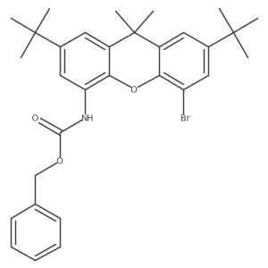 5-Bromo-2,7-di-tert-butyl-N-Cbz-9,9-dimethyl-9H-xanthen-4-amine结构式