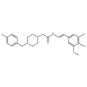 N-[(Z)-(3-bromo-4-hydroxy-5-methoxyphenyl)methylideneamino]-2-[4-[(4-methylphenyl)methyl]piperazin-1-yl]acetamide结构式