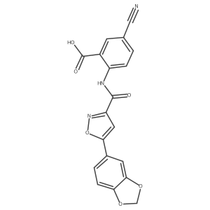 2-[[[5-(1,3-Benzodioxol-5-yl)-3-isoxazolyl]carbonyl]amino]-5-cyanobenzoic acid Structure