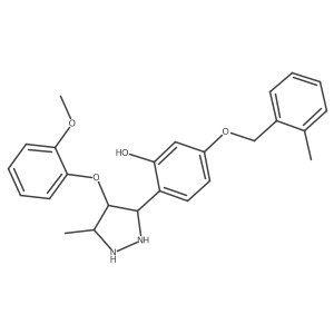 2-[4-(2-Methoxyphenoxy)-5-methylpyrazolidin-3-yl]-5-[(2-methylphenyl)methoxy]phenol结构式