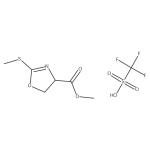 (S)-Methyl 2-(methylthio)-4,5-dihydrooxazole-4-carboxylate trifluoromethanesulfonate结构式