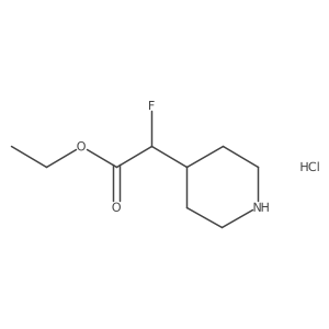 Ethyl 2-fluoro-2-(piperidin-4-yl)acetate hydrochloride结构式