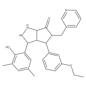 4-(3-Ethoxyphenyl)-3-(2-hydroxy-3,5-dimethylphenyl)-5-(pyridin-3-ylmethyl)-1,2,3,3a,4,6a-hexahydropyrrolo[3,4-c]pyrazol-6-one结构式