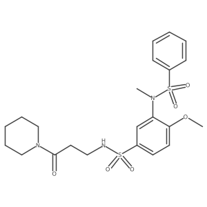 4-methoxy-3-(N-methylphenylsulfonamido)-N-(3-oxo-3-(piperidin-1-yl)propyl)benzenesulfonamide结构式