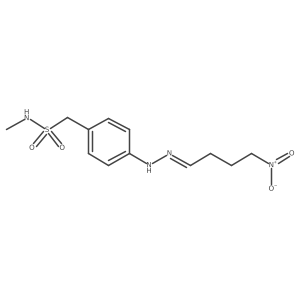 N-Methyl-C-{4-[N'-(4-nitro-butylidene)-hydrazino]-phenyl}-methanesulfonamide结构式