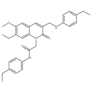N-(4-ethylphenyl)-2-(3-(((4-ethylphenyl)amino)methyl)-6,7-dimethoxy-2-oxoquinolin-1(2H)-yl)acetamide结构式