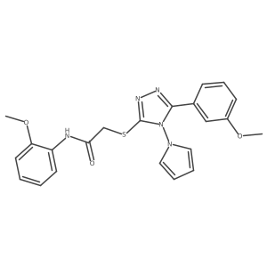 N-(2-methoxyphenyl)-2-{[5-(3-methoxyphenyl)-4-(1H-pyrrol-1-yl)-4H-1,2,4-triazol-3-yl]sulfanyl}acetamide Structure