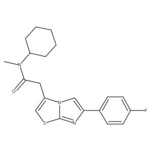 N-cyclohexyl-2-(6-(4-fluorophenyl)imidazo[2,1-b]thiazol-3-yl)-N-methylacetamide结构式