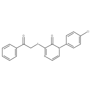 1-(4-chlorophenyl)-3-((2-oxo-2-phenylethyl)thio)pyrazin-2(1H)-one Structure