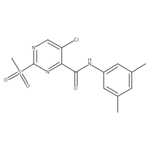 5-chloro-N-(3,5-dimethylphenyl)-2-(methylsulfonyl)-4-pyrimidinecarboxamide结构式