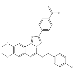 5-[(4-Chlorobenzyl)thio]-8,9-dimethoxy-2-(4-nitrophenyl)[1,2,4]triazolo[1,5-c]quinazoline Structure