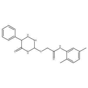 N-(2,5-dimethylphenyl)-2-[(5-oxo-6-phenyl-1,2,4-triazinan-3-yl)sulfanyl]acetamide Structure