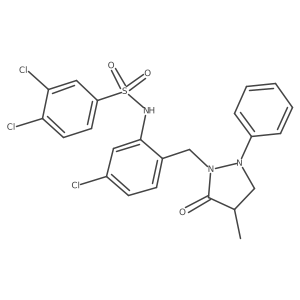 Benzenesulfonamide,3,4-dichloro-n-[5-chloro-2-[(4-methyl-5-oxo-2-phenyl-1-pyrazolidinyl)methyl]phenyl]-结构式