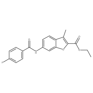 Ethyl 6-(4-fluorobenzamido)-3-methylbenzofuran-2-carboxylate结构式