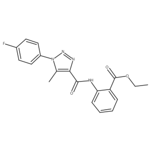 ethyl 2-({[1-(4-fluorophenyl)-5-methyl-1H-1,2,3-triazol-4-yl]carbonyl}amino)benzoate结构式