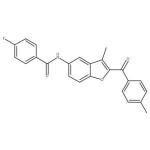 4-fluoro-N-[3-methyl-2-(4-methylbenzoyl)-1-benzofuran-5-yl]benzamide Structure