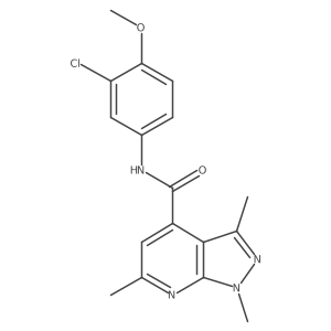 N-(3-chloro-4-methoxyphenyl)-1,3,6-trimethyl-1H-pyrazolo[3,4-b]pyridine-4-carboxamide结构式