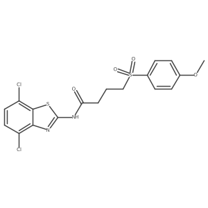 N-(4,7-dichlorobenzo[d]thiazol-2-yl)-4-((4-methoxyphenyl)sulfonyl)butanamide结构式