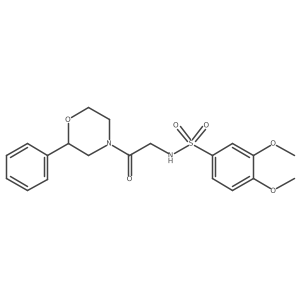 3,4-dimethoxy-N-(2-oxo-2-(2-phenylmorpholino)ethyl)benzenesulfonamide结构式