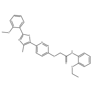 N-(2-ethoxyphenyl)-2-((6-(2-(2-methoxyphenyl)-4-methylthiazol-5-yl)pyridazin-3-yl)thio)acetamide结构式