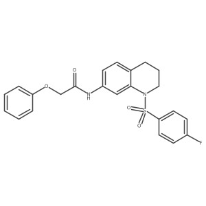 N-(1-((4-fluorophenyl)sulfonyl)-1,2,3,4-tetrahydroquinolin-7-yl)-2-phenoxyacetamide结构式