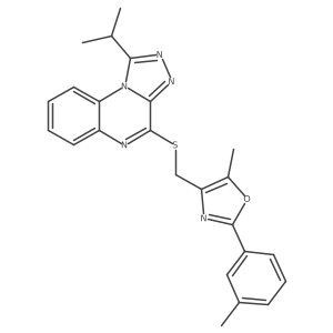 4-(((1-Isopropyl-[1,2,4]triazolo[4,3-a]quinoxalin-4-yl)thio)methyl)-5-methyl-2-(m-tolyl)oxazole Structure