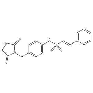 O=C1CNC(=O)N1Cc1ccc(NS(=O)(=O)C=Cc2ccccc2)cc1结构式