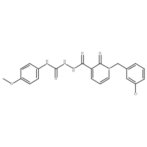 COc1ccc(NC(=O)NNC(=O)c2cccn(Cc3cccc(Cl)c3)c2=O)cc1结构式