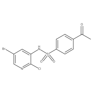 4-acetyl-N-(5-bromo-2-chloropyridin-3-yl)benzenesulfonamide结构式
