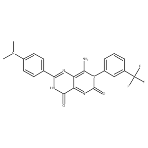 6-(4-(Dimethylamino)phenyl)-4-imino-3-(3-(trifluoromethyl)phenyl)-1,3,7-trihydro-5,7-diazaquinazoline-2,8-dione结构式