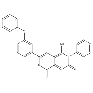 4-Imino-3-phenyl-6-(3-phenoxyphenyl)-1,3,7-trihydro-5,7-diazaquinazoline-2,8-dione结构式