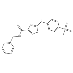 2-((4-(methylsulfonyl)phenyl)amino)-N-(pyridin-3-ylmethyl)thiazole-4-carboxamide结构式