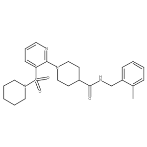 N-(2-methylbenzyl)-1-(3-(piperidin-1-ylsulfonyl)pyridin-2-yl)piperidine-4-carboxamide结构式