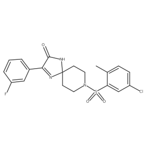 8-((5-Chloro-2-methylphenyl)sulfonyl)-3-(3-fluorophenyl)-1,4,8-triazaspiro[4.5]dec-3-en-2-one Structure