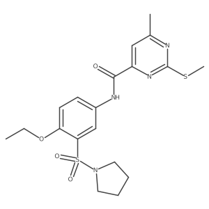 N-[4-ethoxy-3-(pyrrolidine-1-sulfonyl)phenyl]-6-methyl-2-(methylsulfanyl)pyrimidine-4-carboxamide Structure