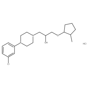 1-(4-(3-Chlorophenyl)piperazin-1-yl)-3-((2-methylcyclopentyl)oxy)propan-2-ol hydrochloride结构式