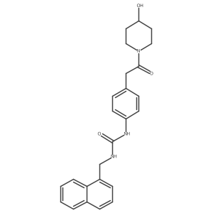 1-(4-(2-(4-Hydroxypiperidin-1-yl)-2-oxoethyl)phenyl)-3-(naphthalen-1-ylmethyl)urea Structure