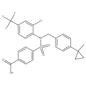 4-[[3-Chloro-5-(trifluoromethyl)pyridin-2-yl]-[[4-(1-methylcyclopropyl)phenyl]methyl]sulfamoyl]benzoic acid Structure
