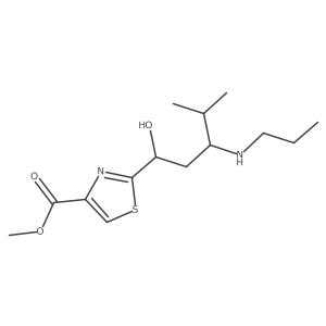4-Thiazolecarboxylic acid, 2-[(1R,3R)-1-hydroxy-4-methyl-3-(propylamino)pentyl]-, methyl ester Structure