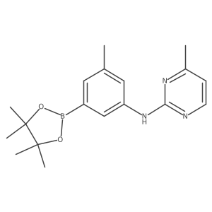 4-methyl-N-[3-methyl-5-(4,4,5,5-tetramethyl-1,3,2-dioxaborolan-2-yl)phenyl]pyrimidin-2-amine结构式