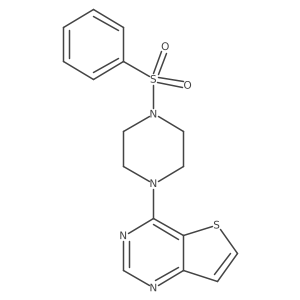1-(Benzenesulfonyl)-4-{thieno[3,2-d]pyrimidin-4-yl}piperazine结构式