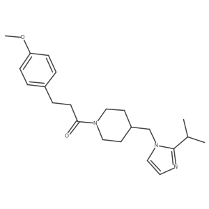 1-(4-((2-isopropyl-1H-imidazol-1-yl)methyl)piperidin-1-yl)-3-(4-methoxyphenyl)propan-1-one结构式