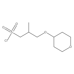 2-Methyl-3-(oxan-4-yloxy)propane-1-sulfonyl chloride结构式