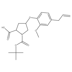 (2S,4R)-4-(2-Methoxy-4-prop-2-enylphenoxy)-1-[(2-methylpropan-2-yl)oxycarbonyl]pyrrolidine-2-carboxylic acid结构式