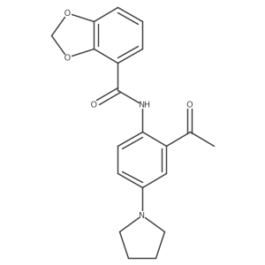 N-(2-Acetyl-4-pyrrolidinophenyl)benzo[d][1,3]dioxole-4-carboxamide结构式