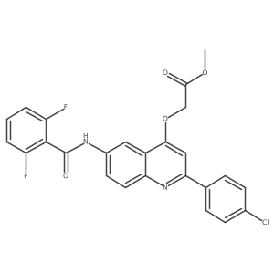 Methyl 2-((2-(4-chlorophenyl)-6-(2,6-difluorobenzamido)quinolin-4-yl)oxy)acetate Structure