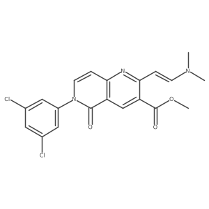 methyl 6-(3,5-dichlorophenyl)-2-[(E)-2-(dimethylamino)vinyl]-5-oxo-5,6-dihydro-1,6-naphthyridine-3-carboxylate结构式