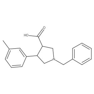 (3R,4R)-1-benzyl-4-(3-methylphenyl)pyrrolidine-3-carboxylic acid Structure